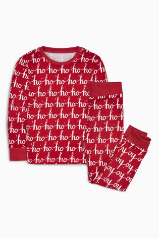 Red/White Ho Ho Ho Pyjamas (3-16yrs)